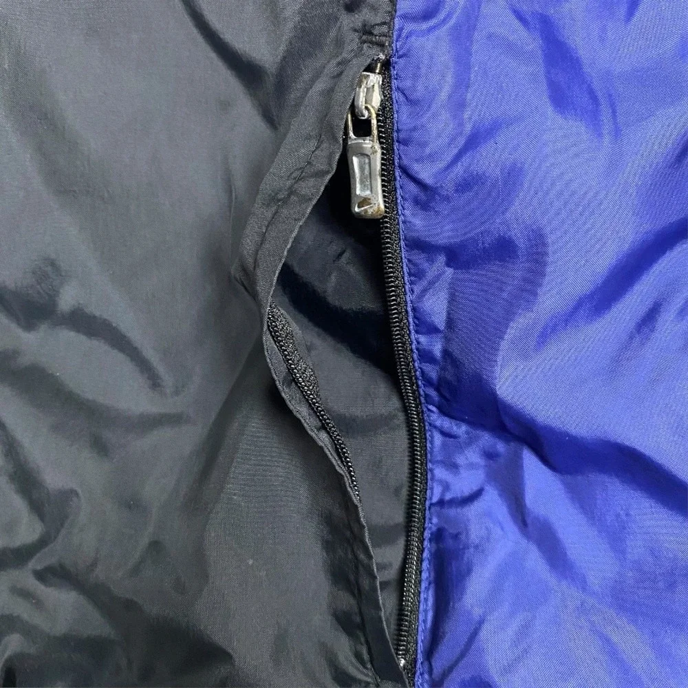 Nike Jacket womens Large Black Blue Full‎ Zip Windbreaker Mesh Lined Pockets 90s